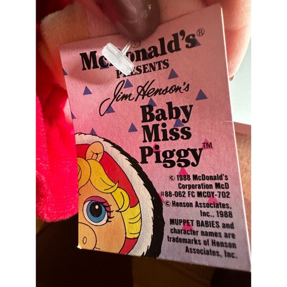 McDonalds Baby Miss Piggy Plush Muppet Babies Edition Collectible Christmas 80s - Picture 5 of 7